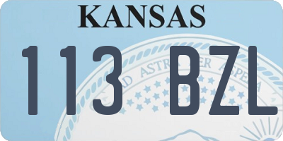 KS license plate 113BZL