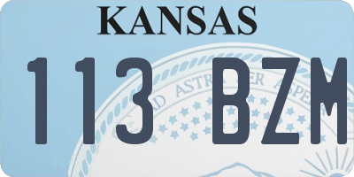 KS license plate 113BZM