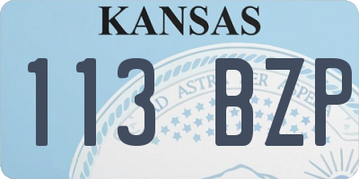 KS license plate 113BZP