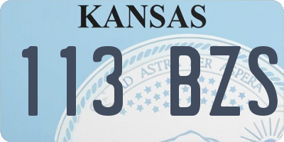 KS license plate 113BZS