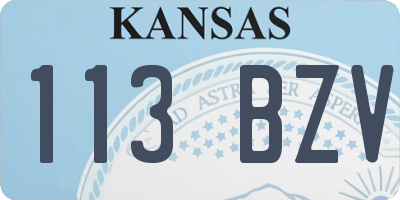 KS license plate 113BZV