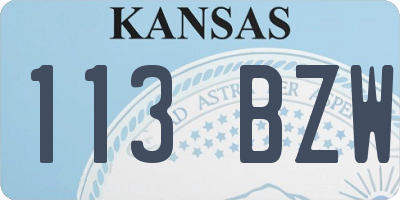 KS license plate 113BZW