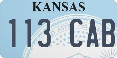 KS license plate 113CAB