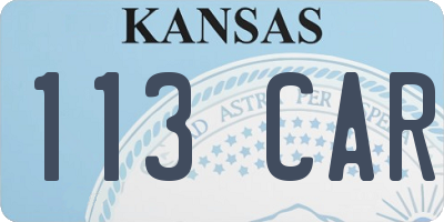 KS license plate 113CAR