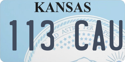 KS license plate 113CAU