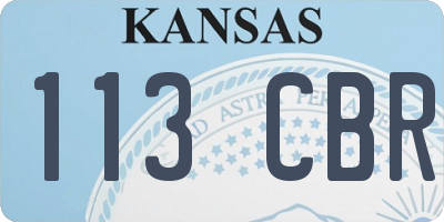 KS license plate 113CBR