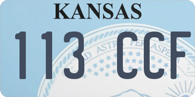 KS license plate 113CCF
