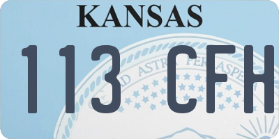 KS license plate 113CFH