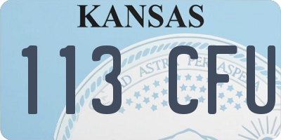 KS license plate 113CFU