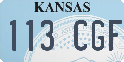 KS license plate 113CGF