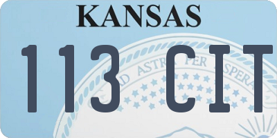 KS license plate 113CIT