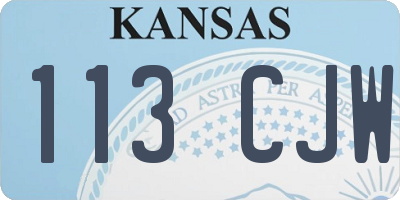 KS license plate 113CJW