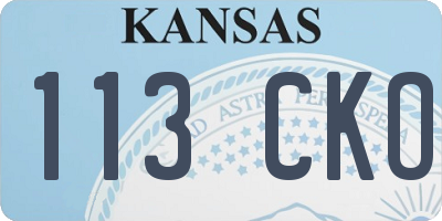 KS license plate 113CKO