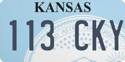 KS license plate 113CKY