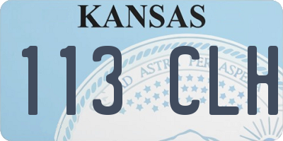 KS license plate 113CLH