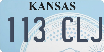 KS license plate 113CLJ