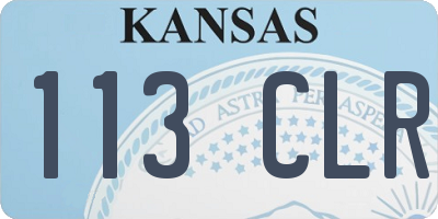 KS license plate 113CLR