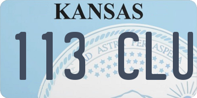 KS license plate 113CLU