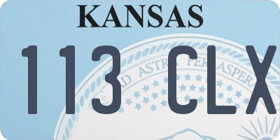 KS license plate 113CLX