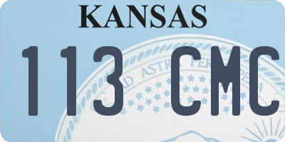 KS license plate 113CMC