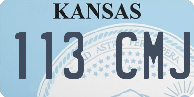 KS license plate 113CMJ