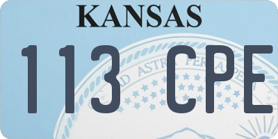 KS license plate 113CPE