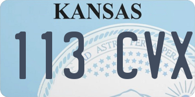 KS license plate 113CVX