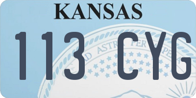KS license plate 113CYG