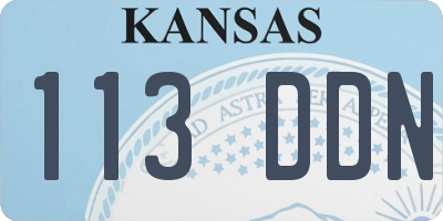 KS license plate 113DDN