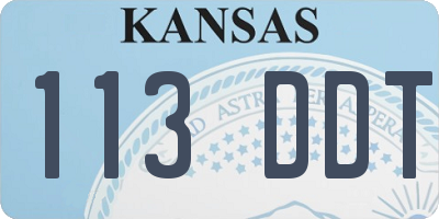 KS license plate 113DDT
