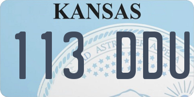 KS license plate 113DDU