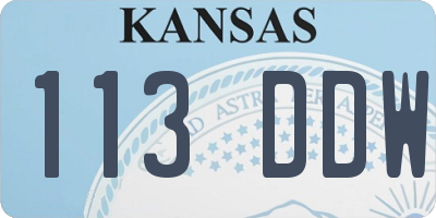 KS license plate 113DDW