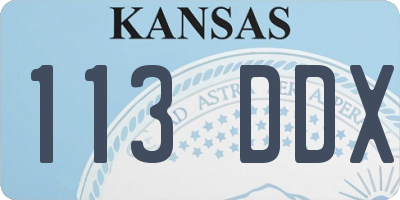 KS license plate 113DDX