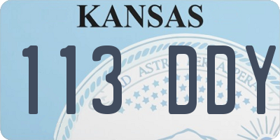 KS license plate 113DDY
