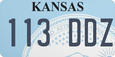KS license plate 113DDZ