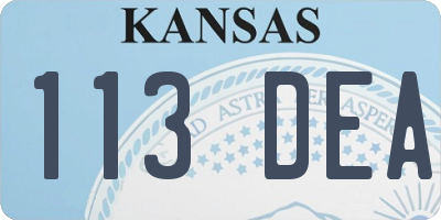 KS license plate 113DEA