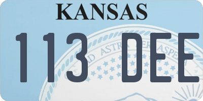 KS license plate 113DEE