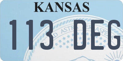 KS license plate 113DEG