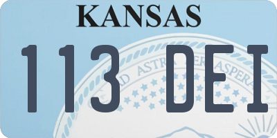 KS license plate 113DEI