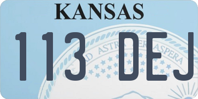 KS license plate 113DEJ