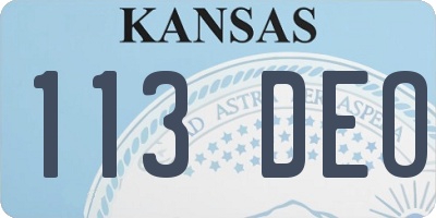 KS license plate 113DEO