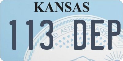 KS license plate 113DEP