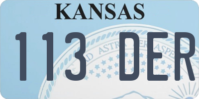 KS license plate 113DER