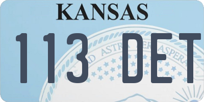 KS license plate 113DET