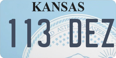 KS license plate 113DEZ