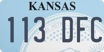 KS license plate 113DFC