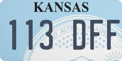 KS license plate 113DFF