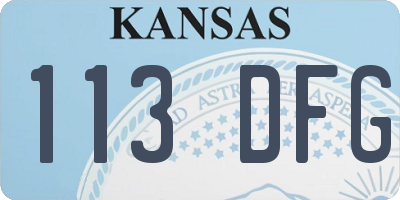 KS license plate 113DFG