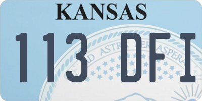 KS license plate 113DFI