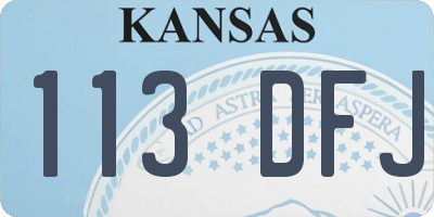 KS license plate 113DFJ